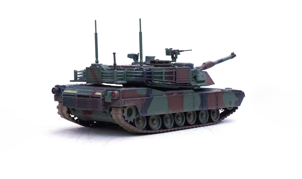 M1A2 Abrams Main Battle Tank 1:64 Diecast Model, US Army Military Tank Collectible, Detailed Camouflage Abrams Tank Scale Model for Display and Collection