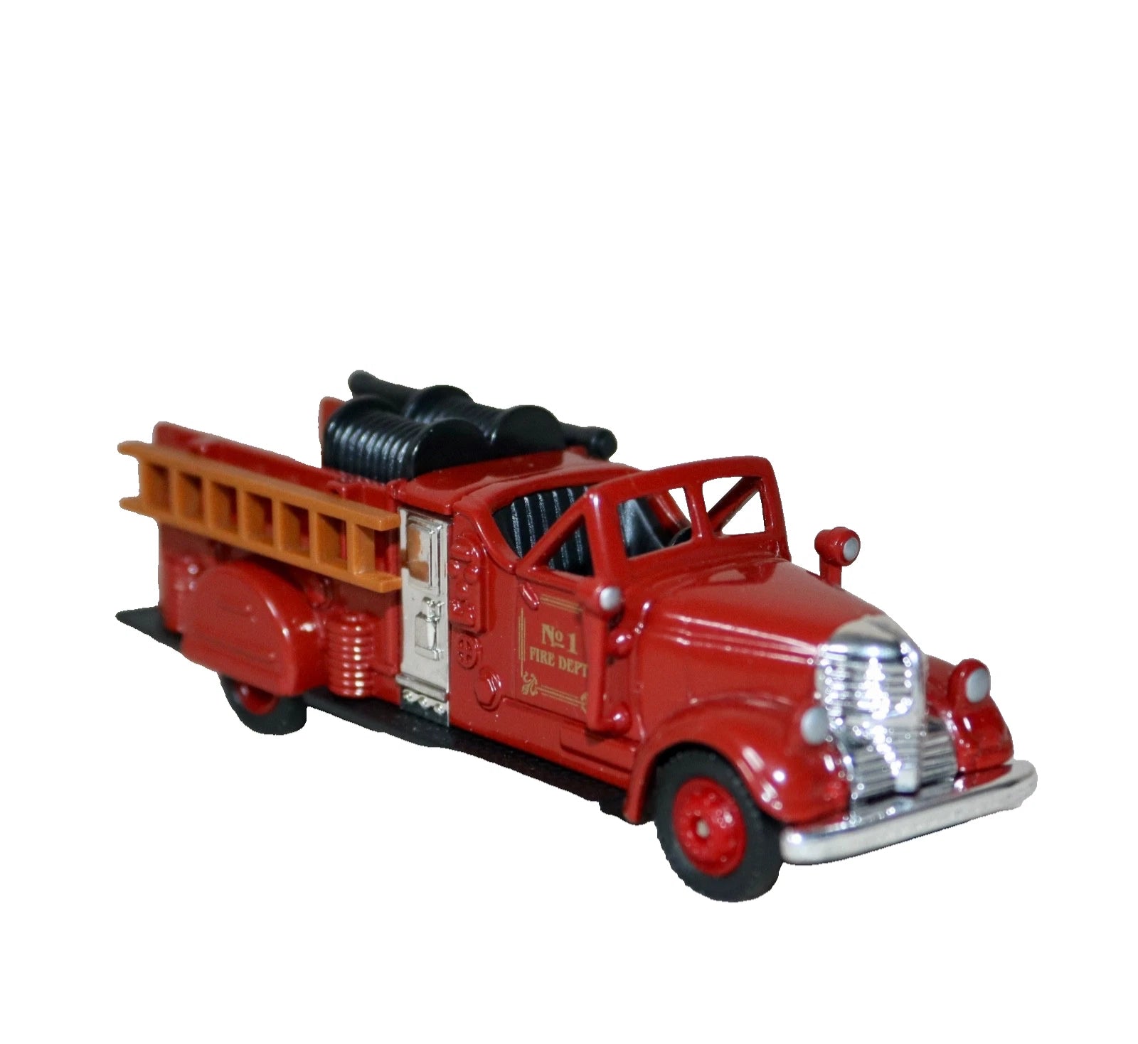 1939 Ward LaFrance Fire Truck 1:64 Diecast Model, Vintage American Fire Engine Ladder Truck Miniature Alloy Collectible
