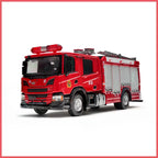 1:64 Fire Engine Diecast Model Truck, Red Rescue Firefighter Vehicle Miniature, Alloy Emergency Fire Truck Collectible for Display