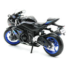 1:12 Suzuki GSX-R1000 Diecast Motorcycle Model, Black Blue Sport Bike Alloy Miniature Collectible for Racing Fans