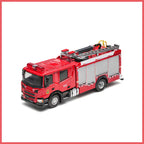 1:64 Fire Engine Diecast Model Truck, Red Rescue Firefighter Vehicle Miniature, Alloy Emergency Fire Truck Collectible for Display