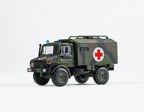 1:64 Mercedes Unimog U1300L Army Ambulance Diecast Model Truck, Military Rescue Vehicle Miniature Collectible