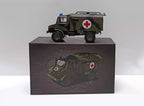 1:64 Mercedes Unimog U1300L Army Ambulance Diecast Model Truck, Military Rescue Vehicle Miniature Collectible
