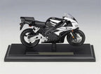 1:18 Honda CBR1000RR Diecast Motorcycle Model, Black White Sport Bike Alloy Miniature Collectible for Racing Fans