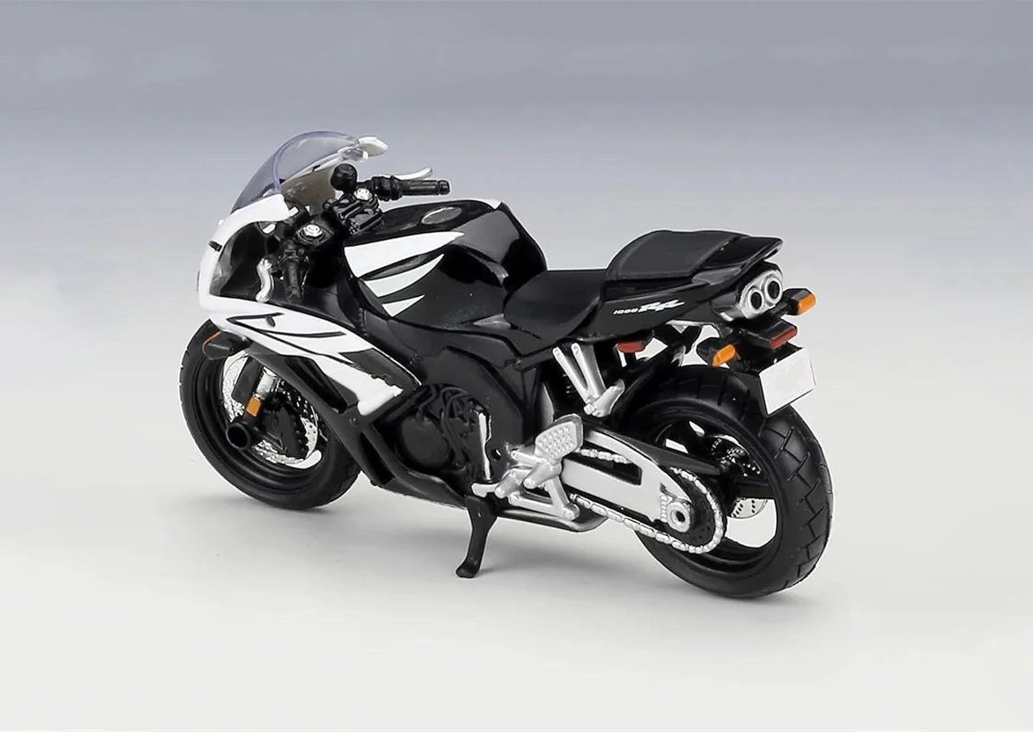 1:18 Honda CBR1000RR Diecast Motorcycle Model, Black White Sport Bike Alloy Miniature Collectible for Racing Fans