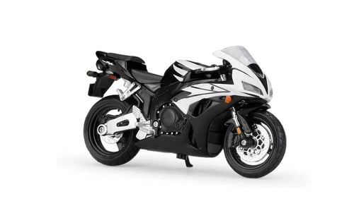 1:18 Honda CBR1000RR Diecast Motorcycle Model, Black White Sport Bike Alloy Miniature Collectible for Racing Fans