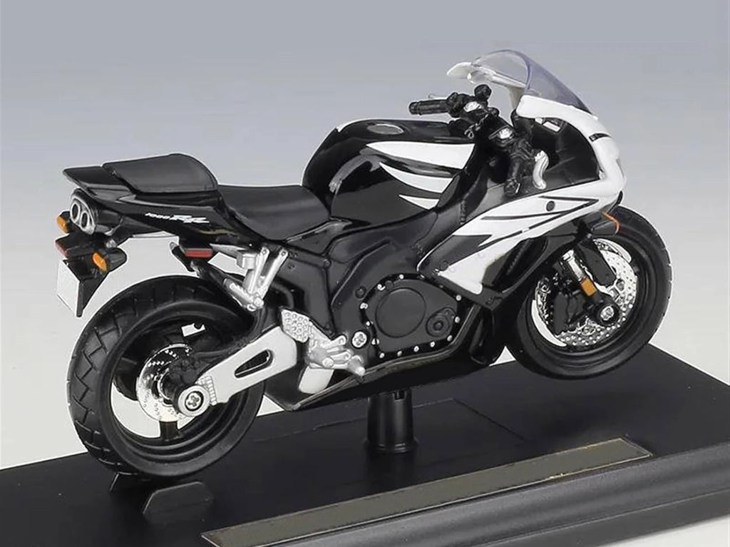 1:18 Honda CBR1000RR Diecast Motorcycle Model, Black White Sport Bike Alloy Miniature Collectible for Racing Fans