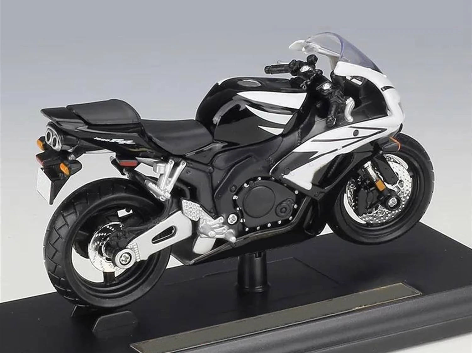1:18 Honda CBR1000RR Diecast Motorcycle Model, Black White Sport Bike Alloy Miniature Collectible for Racing Fans