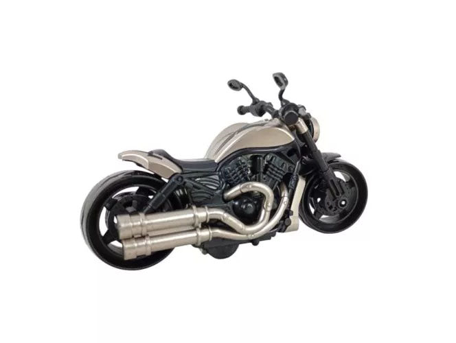 1:18 Vintage Cruiser Motorcycle Diecast Model, Grey Black Custom Bike Alloy Miniature Collectible for Biker Enthusiasts