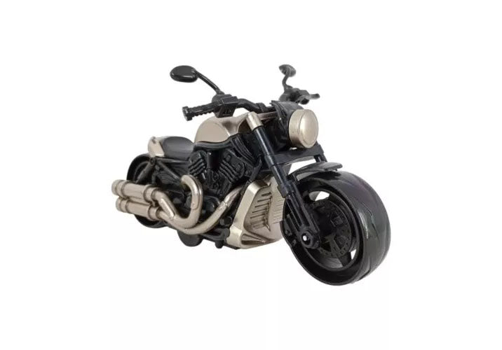 1:18 Vintage Cruiser Motorcycle Diecast Model, Grey Black Custom Bike Alloy Miniature Collectible for Biker Enthusiasts