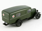 GAZ M55 Ambulance 1:43 Diecast Model Car, Soviet Military Medical Truck Miniature, Vintage Green Alloy Collectible Vehicle for Display
