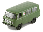 UAZ-450A Ambulance 1:43 Diecast Model Car, Soviet Military Medical Van Miniature, Green Alloy Collectible Vehicle for Display & Collectors
