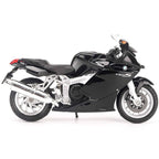 1:18 BMW K1200S Diecast Motorcycle Model, Black Sport Touring Alloy & Plastic Miniature Collectible for Biker Fans