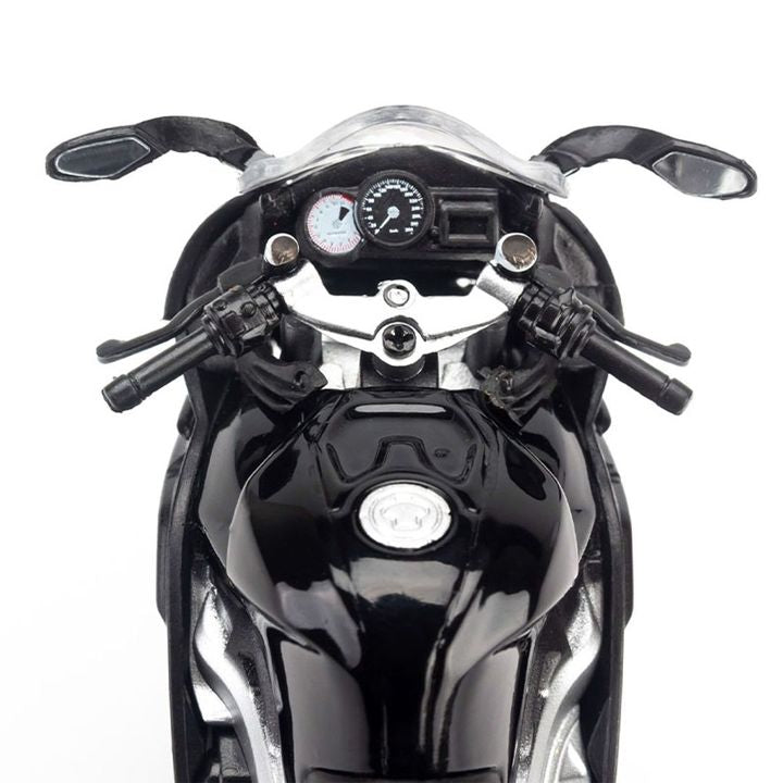 1:18 BMW K1200S Diecast Motorcycle Model, Black Sport Touring Alloy & Plastic Miniature Collectible for Biker Fans
