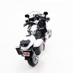 1:18 BMW R1200RT US Police Diecast Motorcycle Model, White Alloy & Plastic Police Bike Miniature Collectible