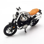 1:18 BMW R nineT Scrambler Diecast Motorcycle Model, Silver Alloy & Plastic Classic Miniature for Collectors
