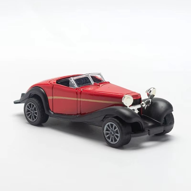 1:43 Mercedes-Benz 500K Vintage Convertible Diecast Car Model, Red Black Classic Alloy Miniature Collectible for Retro Car Enthusiasts