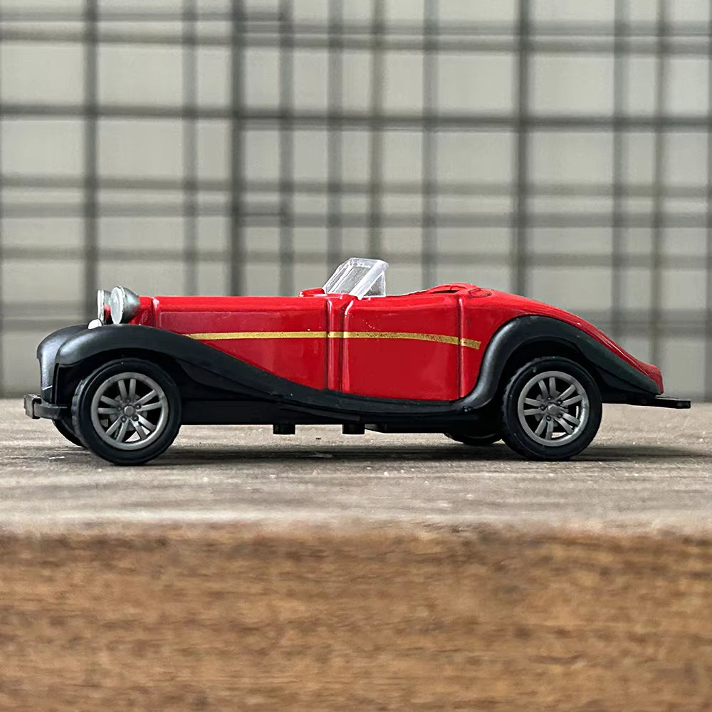 1:43 Mercedes-Benz 500K Vintage Convertible Diecast Car Model, Red Black Classic Alloy Miniature Collectible for Retro Car Enthusiasts
