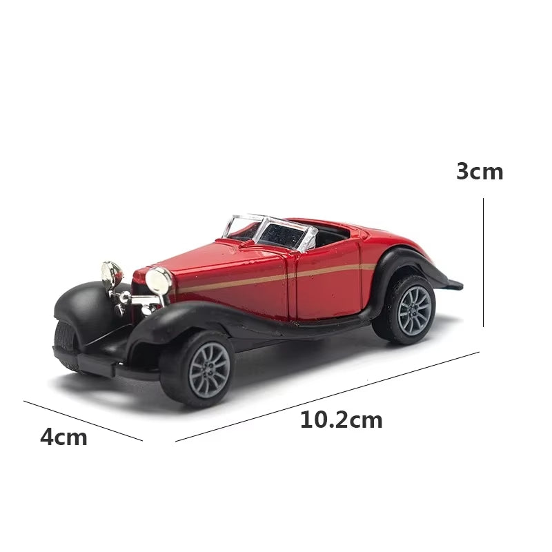 1:43 Mercedes-Benz 500K Vintage Convertible Diecast Car Model, Red Black Classic Alloy Miniature Collectible for Retro Car Enthusiasts