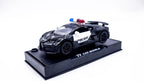 1:32 Bugatti Divo Police Diecast Car Model, Black Supercar Alloy Miniature with Opening Doors & LED Lights