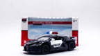 1:32 Bugatti Divo Police Diecast Car Model, Black Supercar Alloy Miniature with Opening Doors & LED Lights