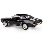 1:32 RMZ City 1969 Chevrolet Camaro SS Diecast Car Model, Classic Black Pull Back Muscle Car Miniature for Vintage Car Collectors