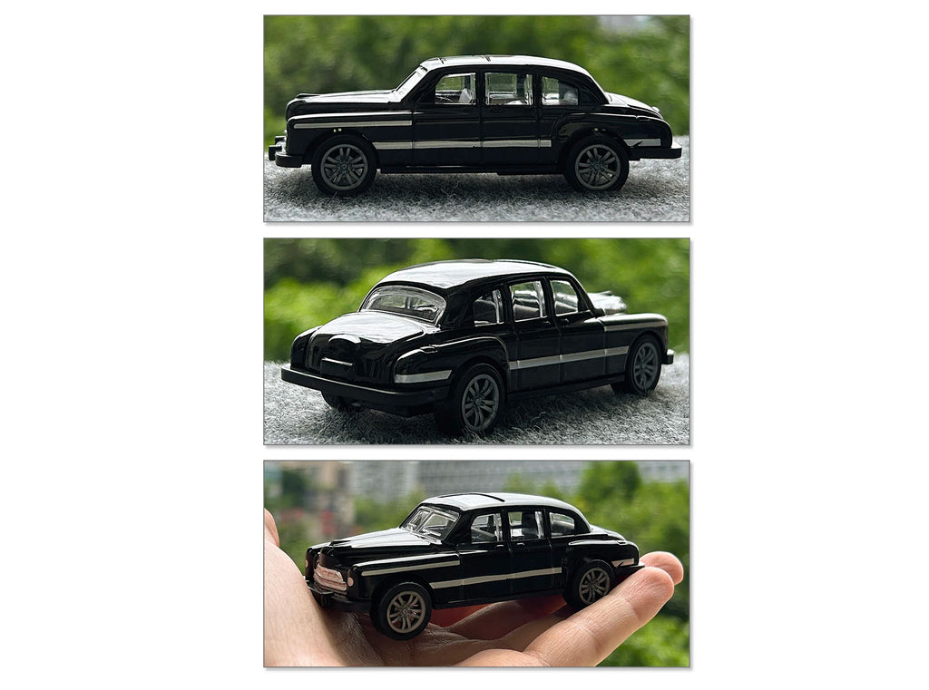 1:43 Classic Mercedes-Benz Vintage Sedan Diecast Car Model, Black Pull Back Alloy Miniature Collectible for Retro Car Fans