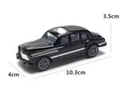 1:43 Classic Mercedes-Benz Vintage Sedan Diecast Car Model, Black Pull Back Alloy Miniature Collectible for Retro Car Fans