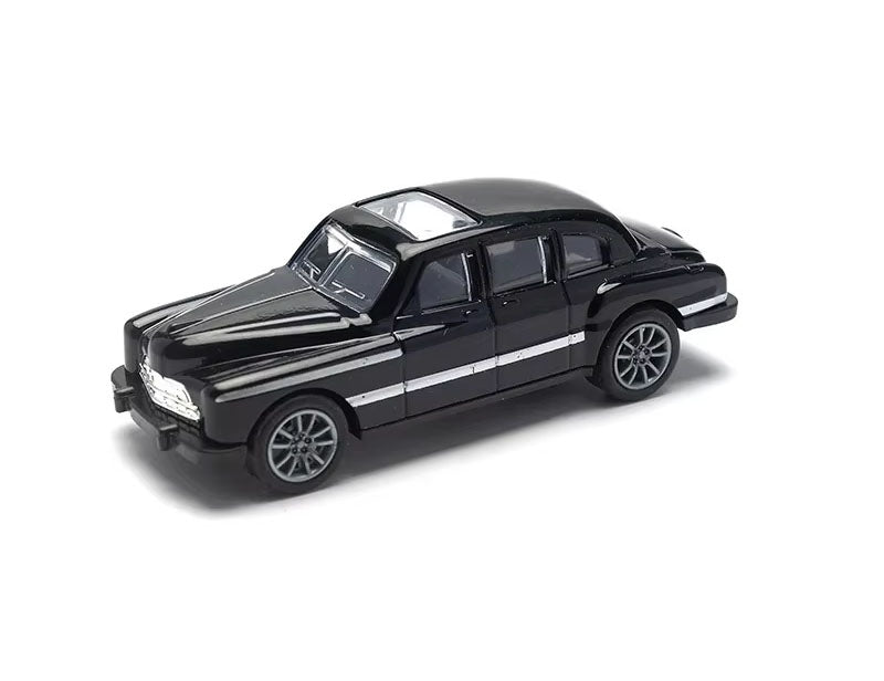 1:43 Classic Mercedes-Benz Vintage Sedan Diecast Car Model, Black Pull Back Alloy Miniature Collectible for Retro Car Fans