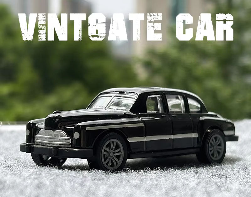 1:43 Classic Mercedes-Benz Vintage Sedan Diecast Car Model, Black Pull Back Alloy Miniature Collectible for Retro Car Fans