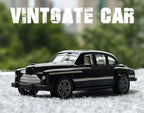 1:43 Classic Mercedes-Benz Vintage Sedan Diecast Car Model, Black Pull Back Alloy Miniature Collectible for Retro Car Fans