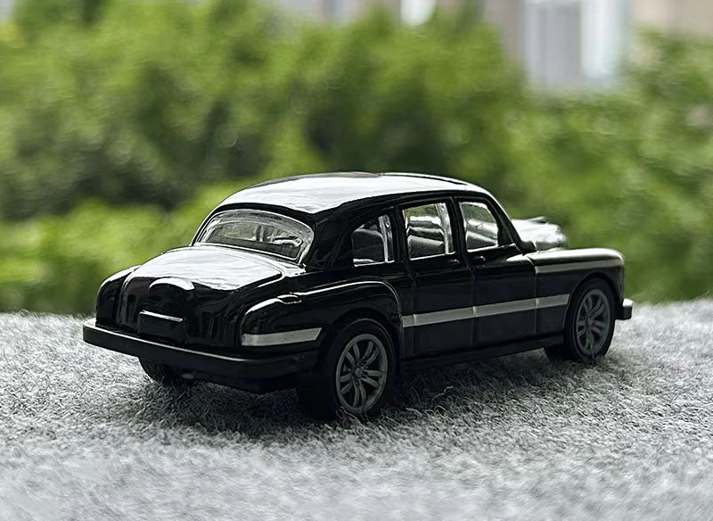 1:43 Classic Mercedes-Benz Vintage Sedan Diecast Car Model, Black Pull Back Alloy Miniature Collectible for Retro Car Fans
