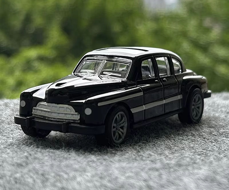 1:43 Classic Mercedes-Benz Vintage Sedan Diecast Car Model, Black Pull Back Alloy Miniature Collectible for Retro Car Fans