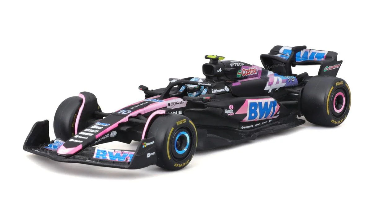 1:43 Alpine A524 BWT Formula 1 Diecast Car Model, Pink Black F1 Racing Miniature Collectible for Motorsport Fans