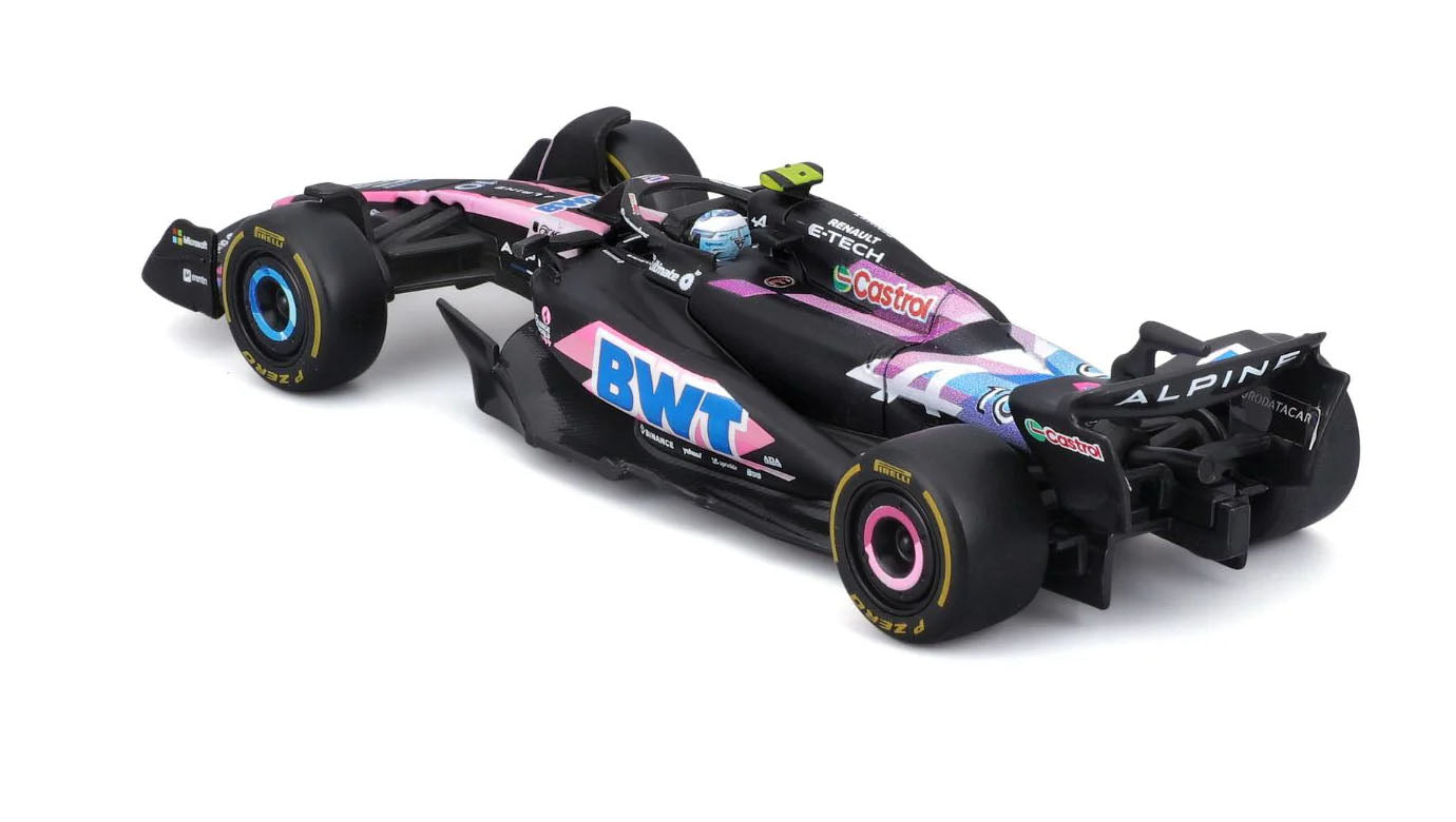 1:43 Alpine A524 BWT Formula 1 Diecast Car Model, Pink Black F1 Racing Miniature Collectible for Motorsport Fans