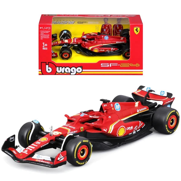 1:43 Ferrari SF-24 Formula 1 Diecast Car Model, Red F1 Racing Miniature Collectible for Motorsport & Ferrari Fans