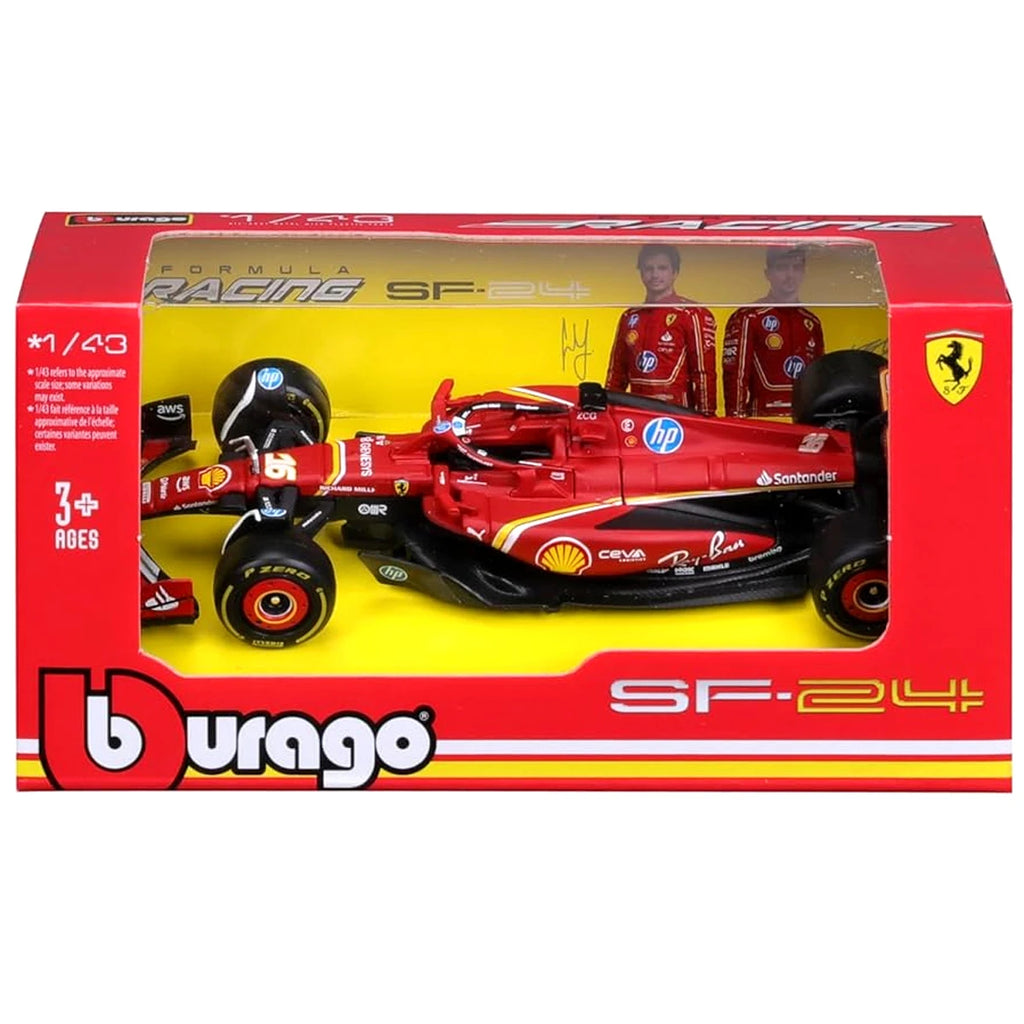 1:43 Ferrari SF-24 Formula 1 Diecast Car Model, Red F1 Racing Miniature Collectible for Motorsport & Ferrari Fans