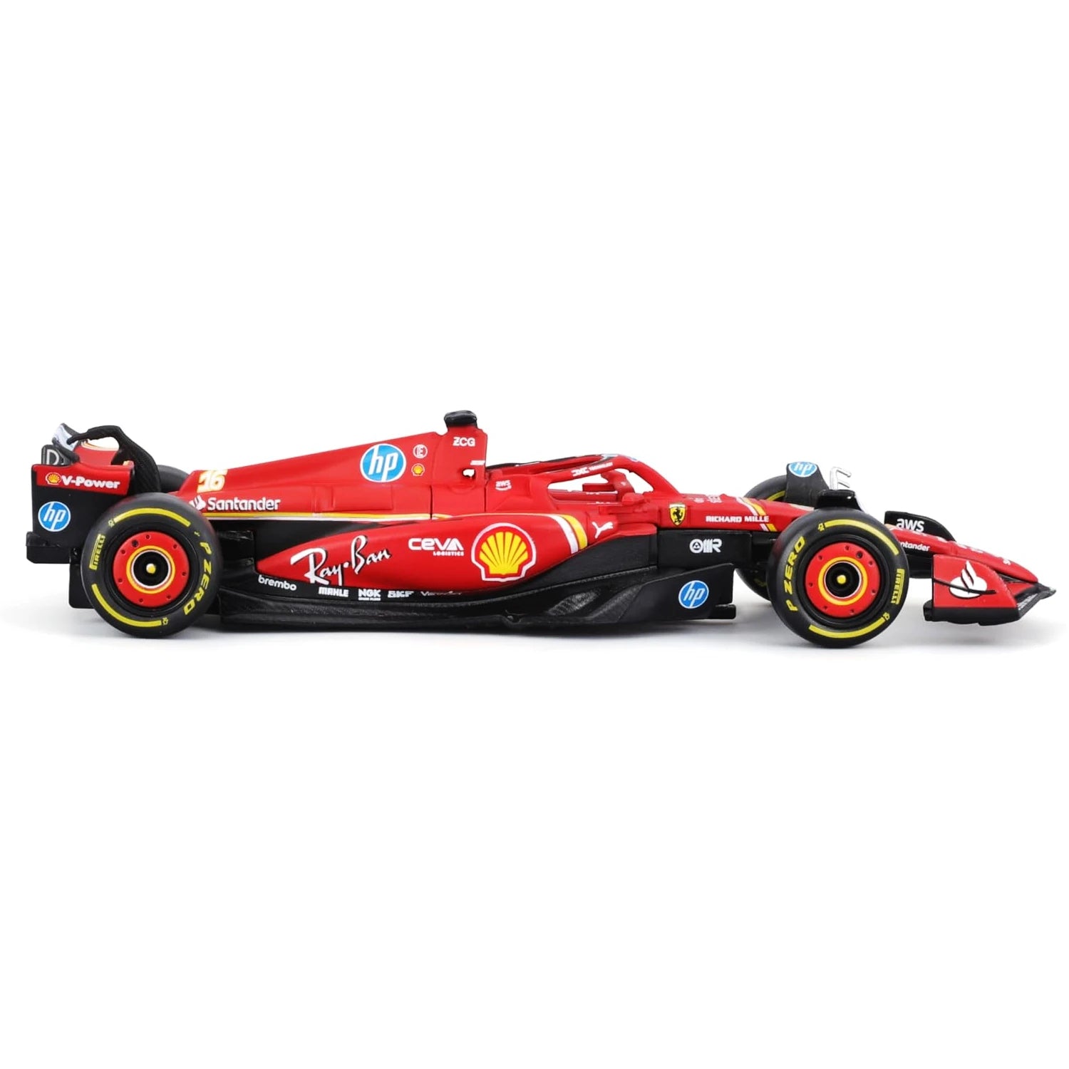 1:43 Ferrari SF-24 Formula 1 Diecast Car Model, Red F1 Racing Miniature Collectible for Motorsport & Ferrari Fans