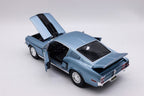 1:18 Maisto 1968 Ford Mustang GT Cobra Jet Diecast Car Model in Blue, Classic Alloy Muscle Miniature Collectible for Retro Car Enthusiasts