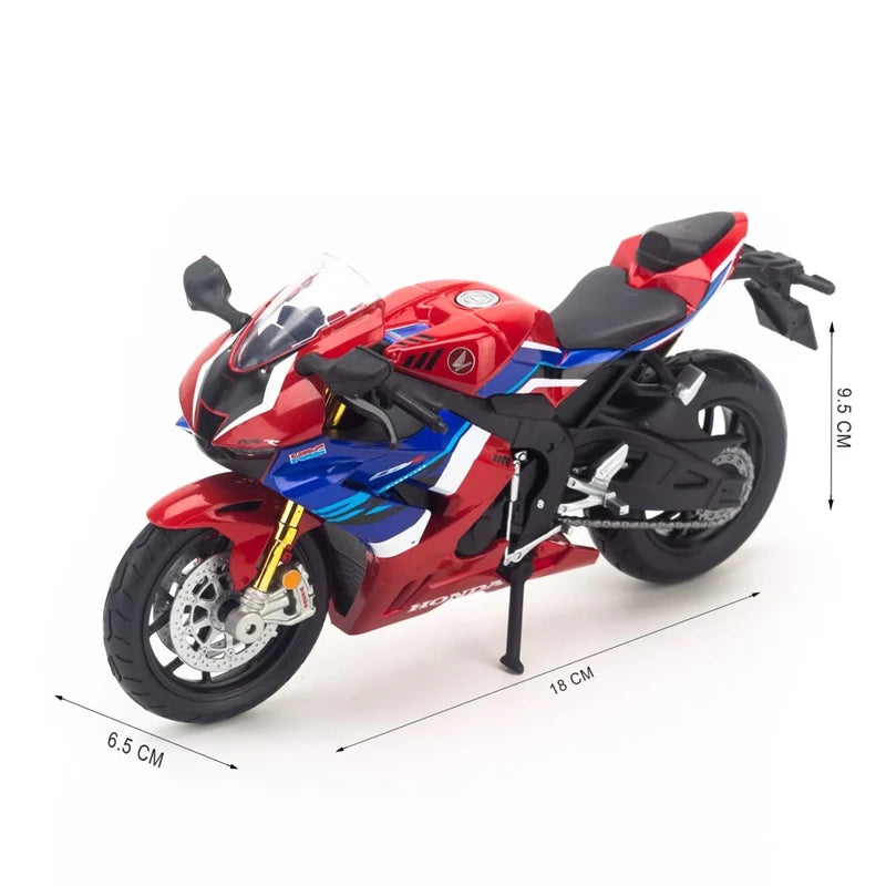 1:12 Honda CBR1000RR-R Fireblade SP Diecast Motorcycle Model, Red Blue Sport Bike Alloy & Plastic Miniature for Racing Fans