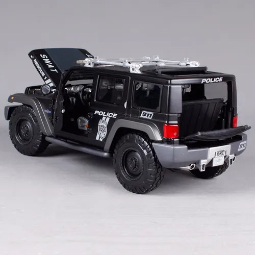 1:18 Jeep Rescue Concept Police SWAT Diecast SUV, Black Emergency Rescue Off Road Vehicle Collectible