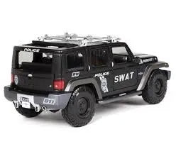 1:18 Jeep Rescue Concept Police SWAT Diecast SUV, Black Emergency Rescue Off Road Vehicle Collectible