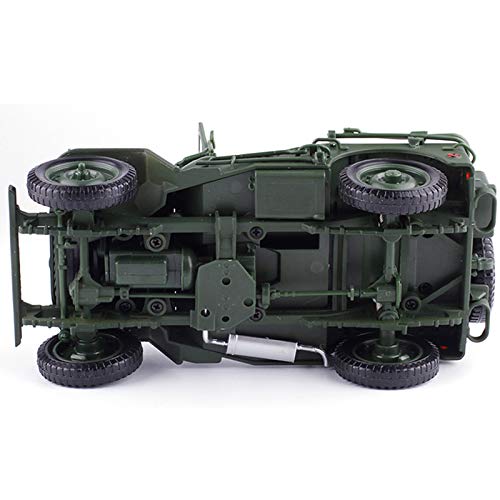 Willys MB 1941 Military Jeep 1:18 Diecast Model Car, WWII US Army Classic Jeep Collectible, Vintage Military Vehicle Scale Model for Display or Collection