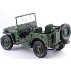 Willys MB 1941 Military Jeep 1:18 Diecast Model Car, WWII US Army Classic Jeep Collectible, Vintage Military Vehicle Scale Model for Display or Collection
