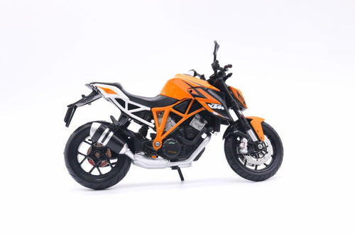 1:12 KTM 1290 Super Duke R Diecast Motorcycle Model, Orange Black Streetfighter Bike Alloy & Plastic Miniature for Collectors
