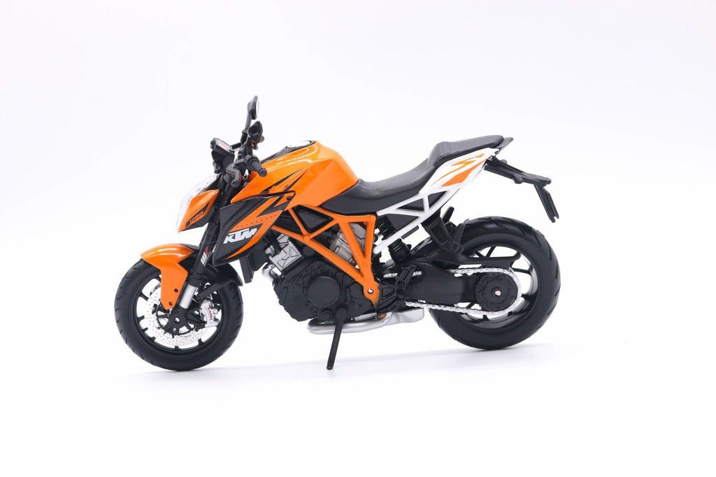1:12 KTM 1290 Super Duke R Diecast Motorcycle Model, Orange Black Streetfighter Bike Alloy & Plastic Miniature for Collectors