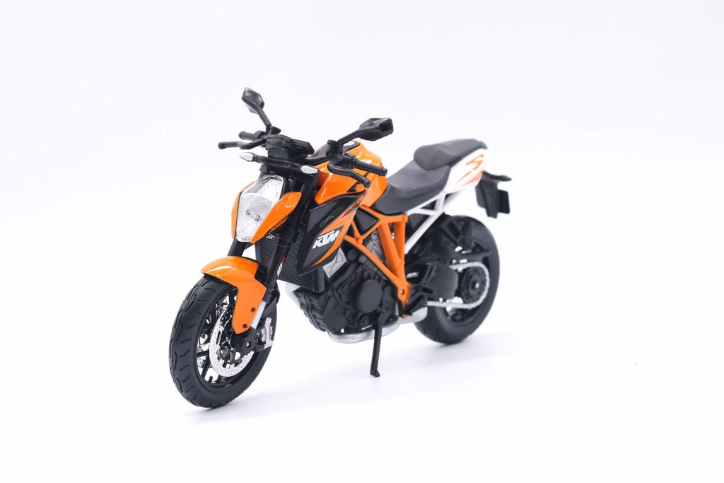 1:12 KTM 1290 Super Duke R Diecast Motorcycle Model, Orange Black Streetfighter Bike Alloy & Plastic Miniature for Collectors