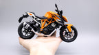 1:12 KTM 1290 Super Duke R Diecast Motorcycle Model, Orange Black Streetfighter Bike Alloy & Plastic Miniature for Collectors