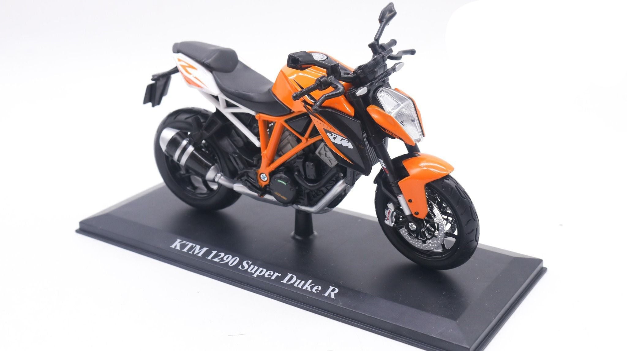 1:12 KTM 1290 Super Duke R Diecast Motorcycle Model, Orange Black Streetfighter Bike Alloy & Plastic Miniature for Collectors