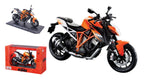 1:12 KTM 1290 Super Duke R Diecast Motorcycle Model, Orange Black Streetfighter Bike Alloy & Plastic Miniature for Collectors